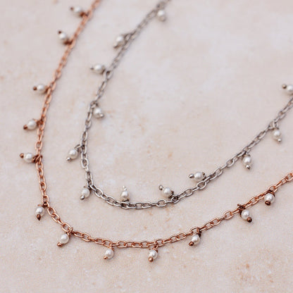 Hanging Pearl Beaded Choker