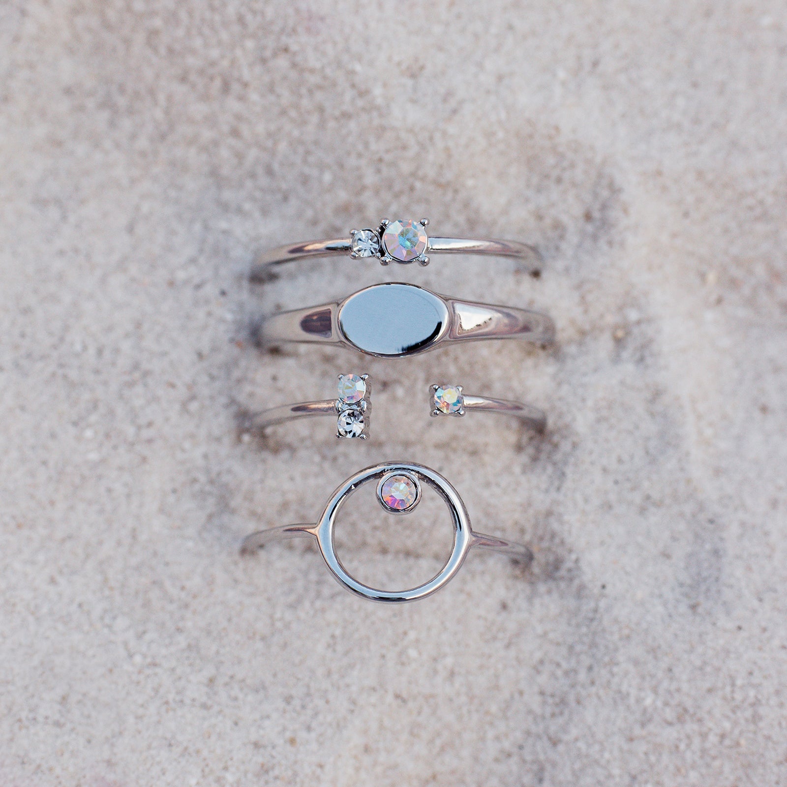 Crystal Sky Ring Stack