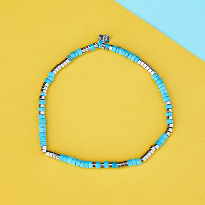 Turquoise Bead Stretch Anklet