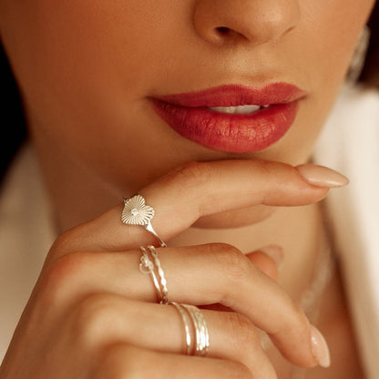 Sunburst Heart Ring