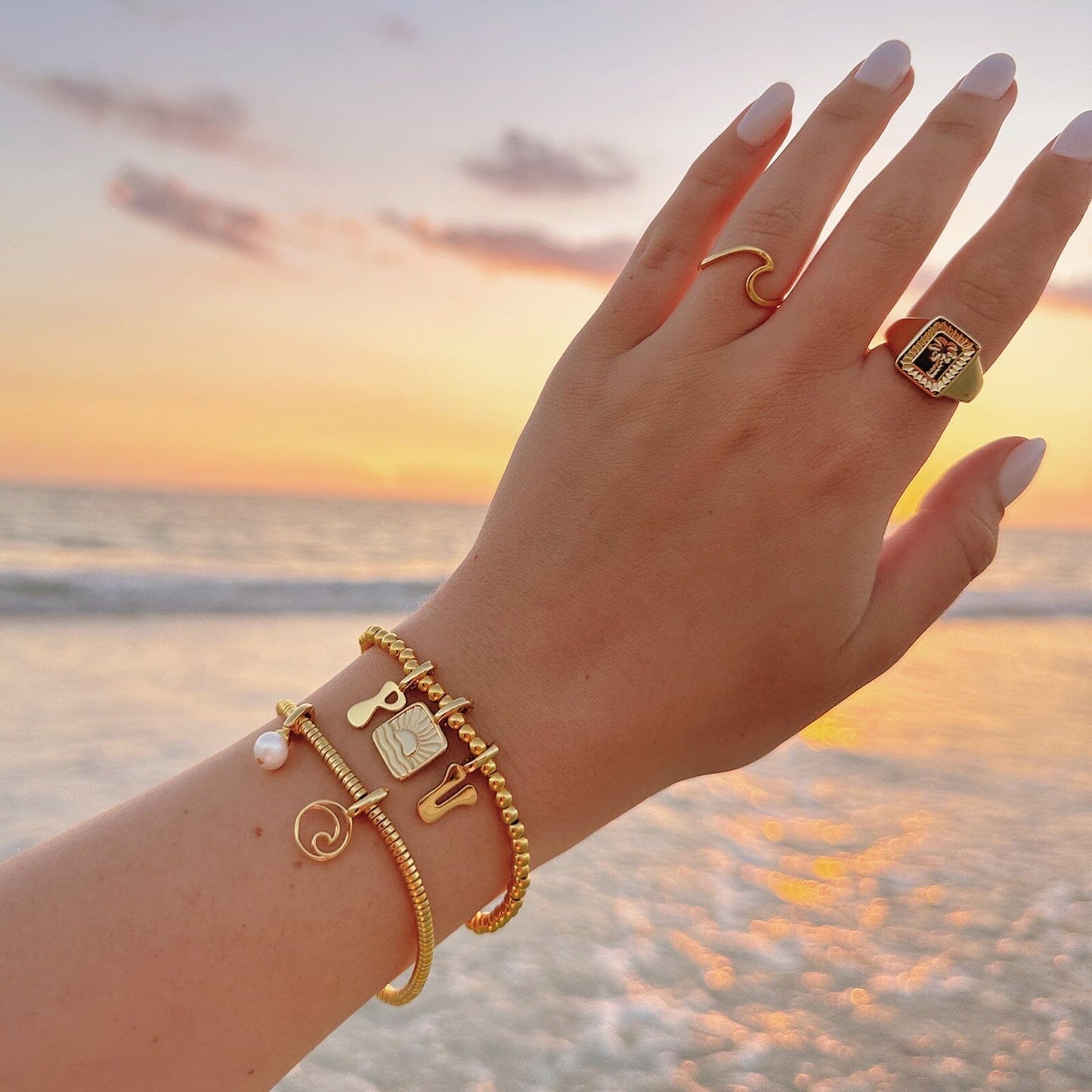 Harper Disc Bead Stretch Bracelet