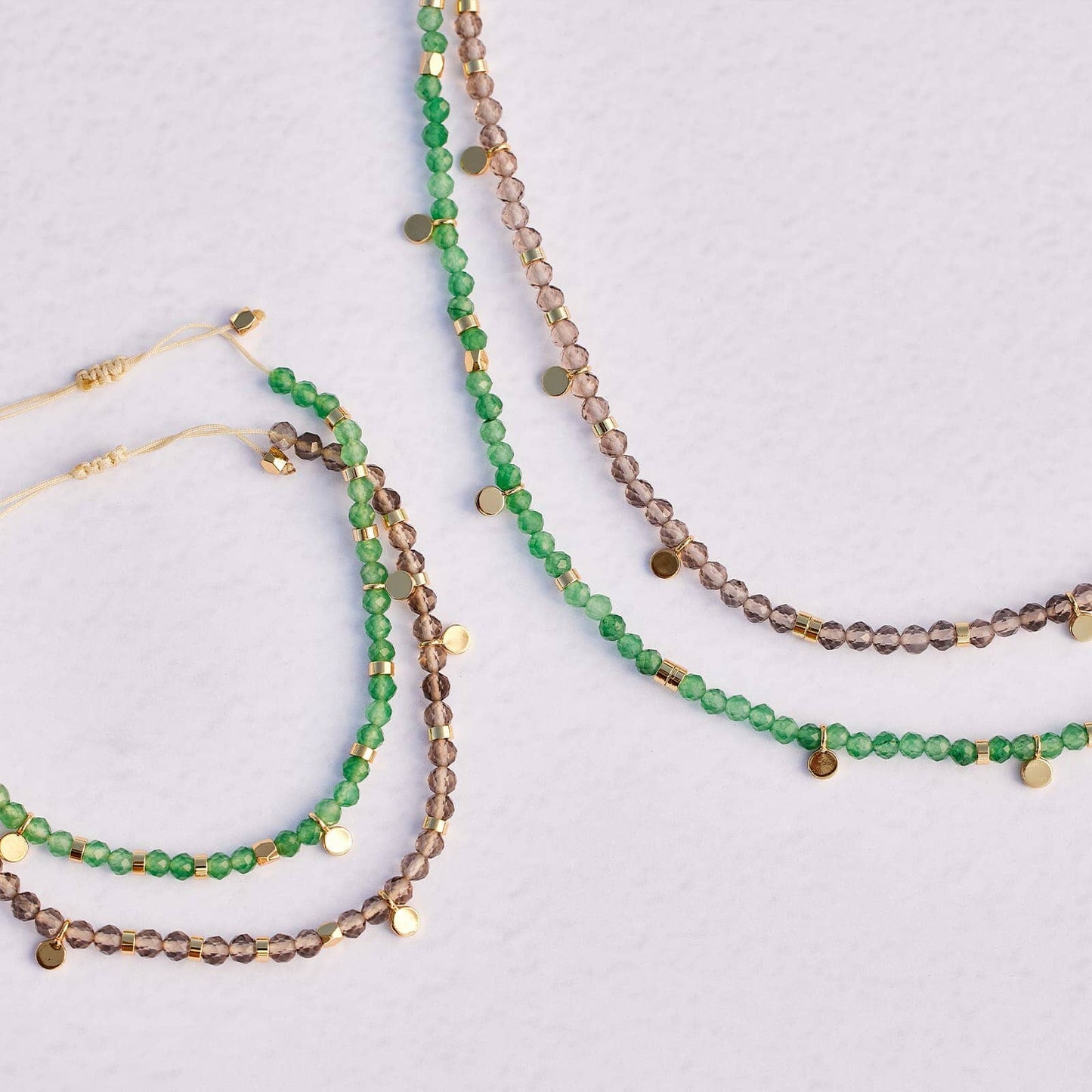Smokey Quartz Beaded Choker