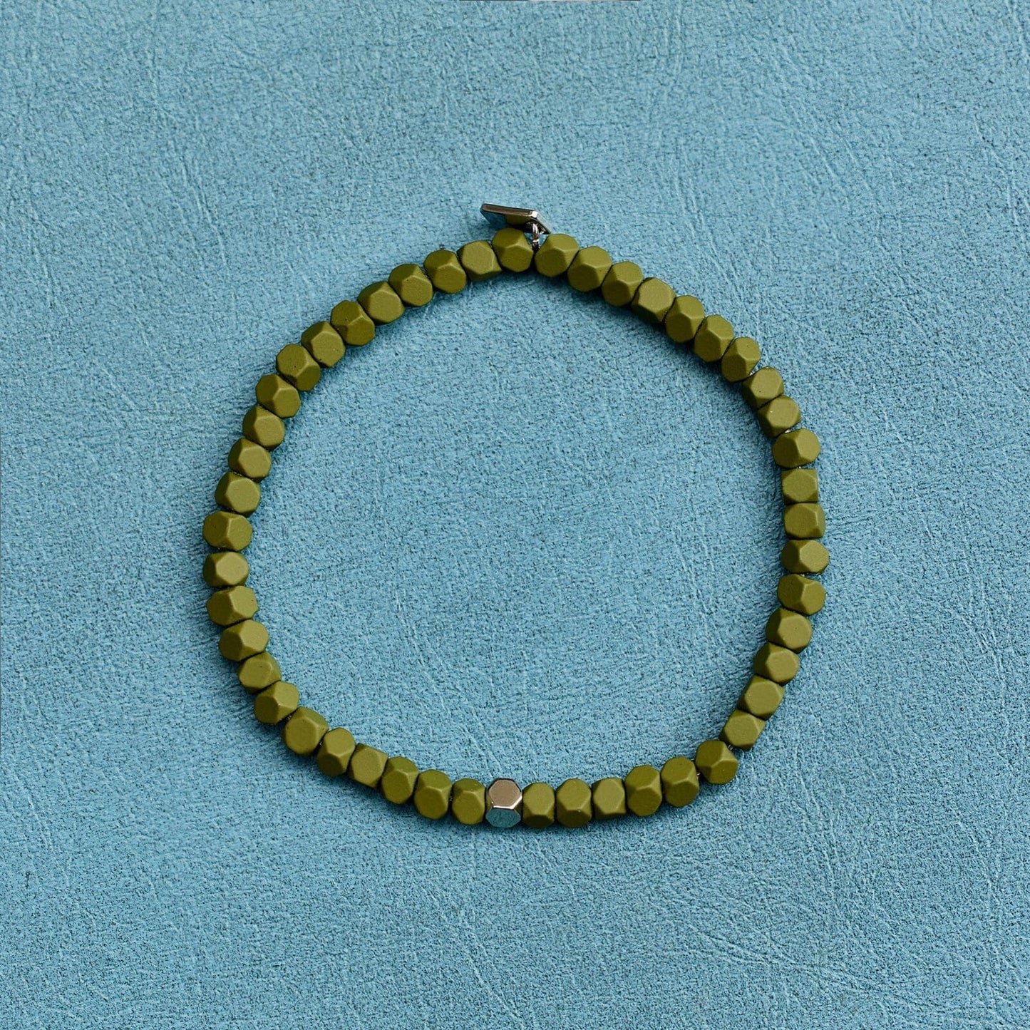 Men's Coated Hematite Stretch Bracelet