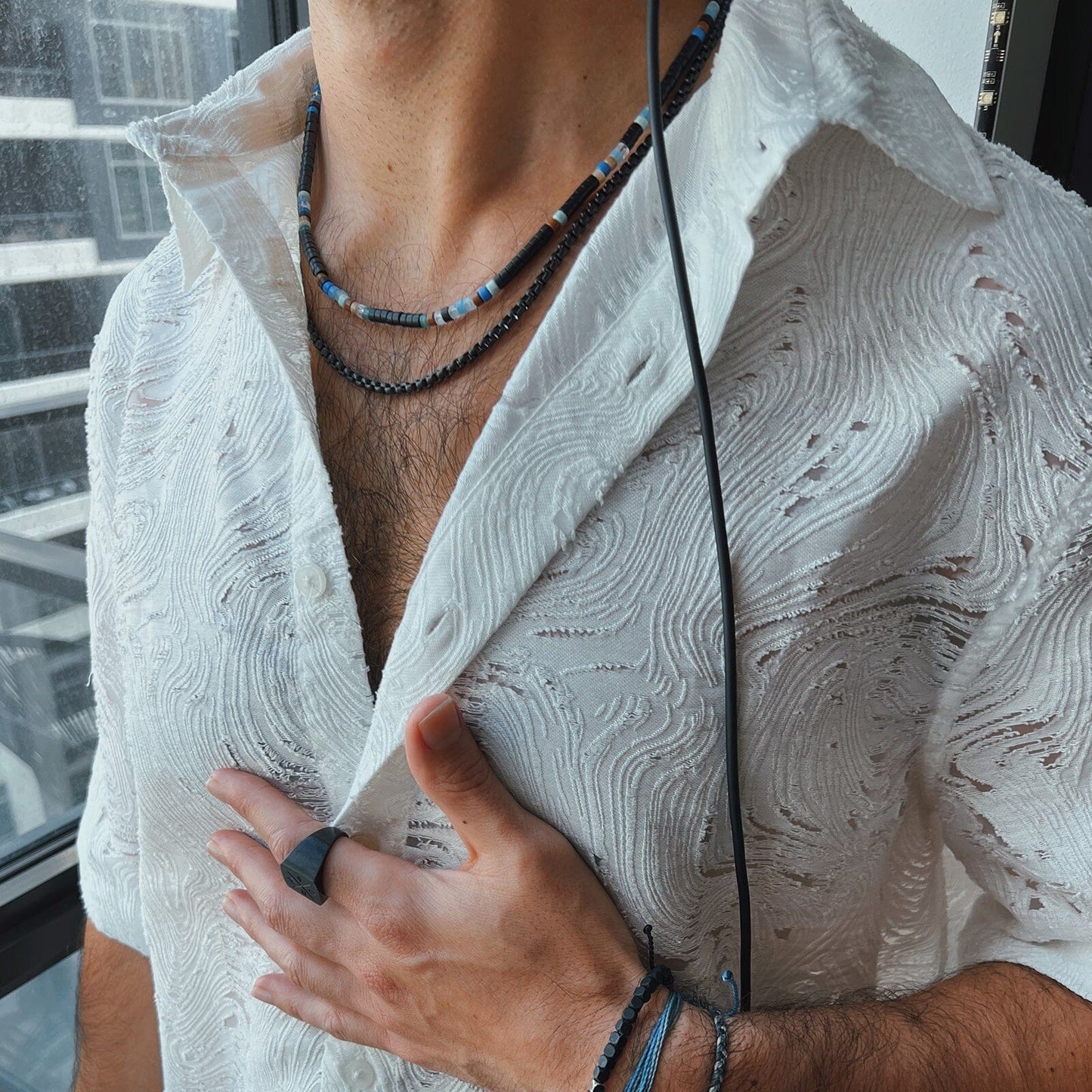 Men's Mixed Seed Bead Necklace