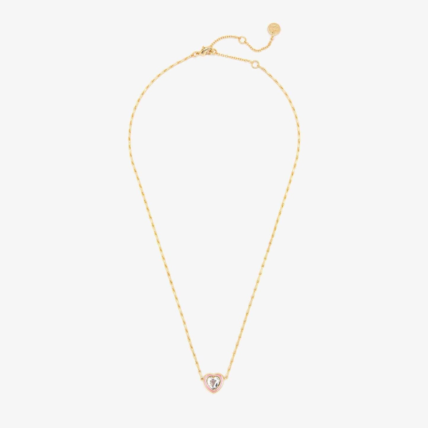 Stone & Enamel Heart Pendant Necklace