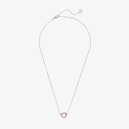 Stone & Enamel Heart Pendant Necklace