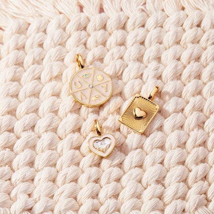 Harper Stone & Enamel Heart Charm
