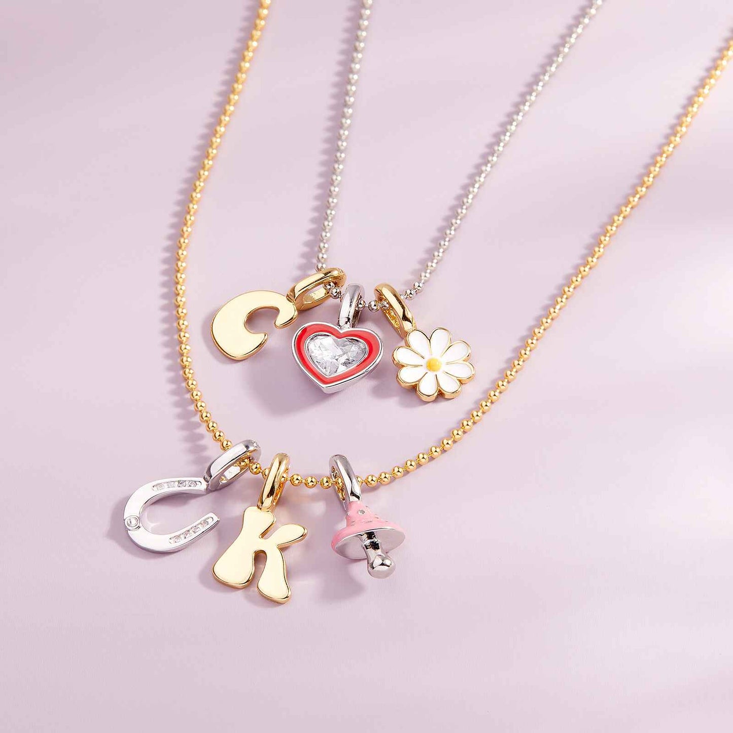 Harper Stone & Enamel Heart Charm