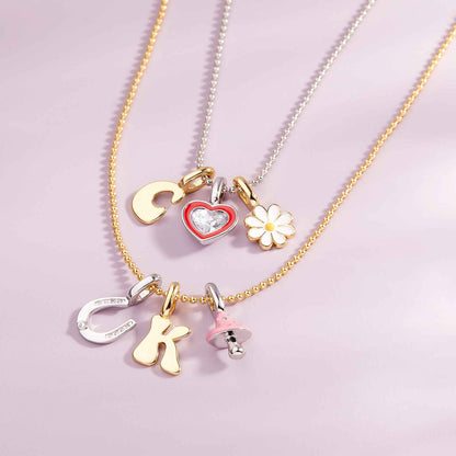 Harper Stone & Enamel Heart Charm