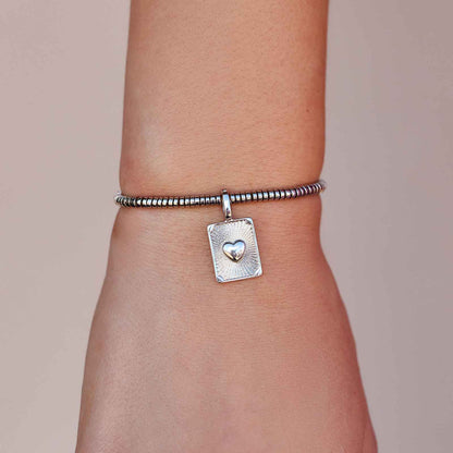 Harper Textured Heart Charm