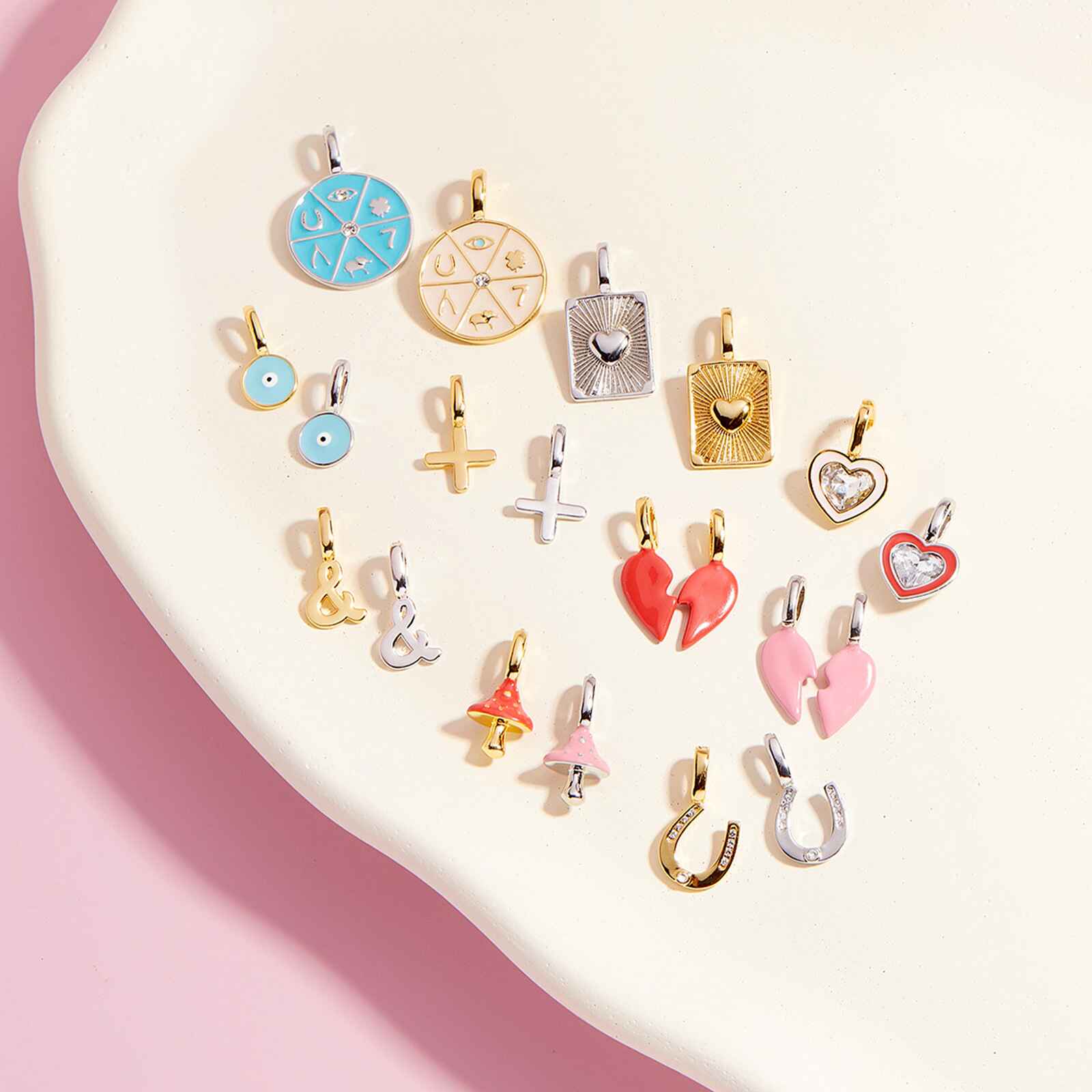 Harper Enamel BFF Heart Charm Set