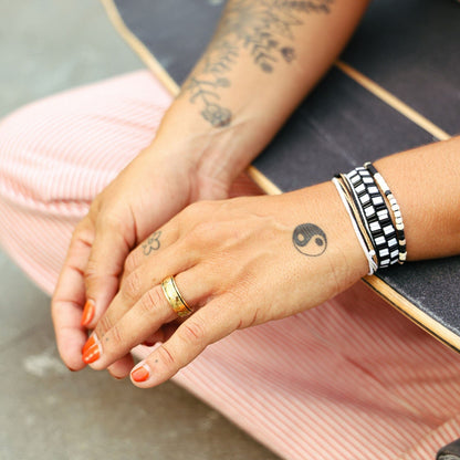 Gold Check Fidget Ring