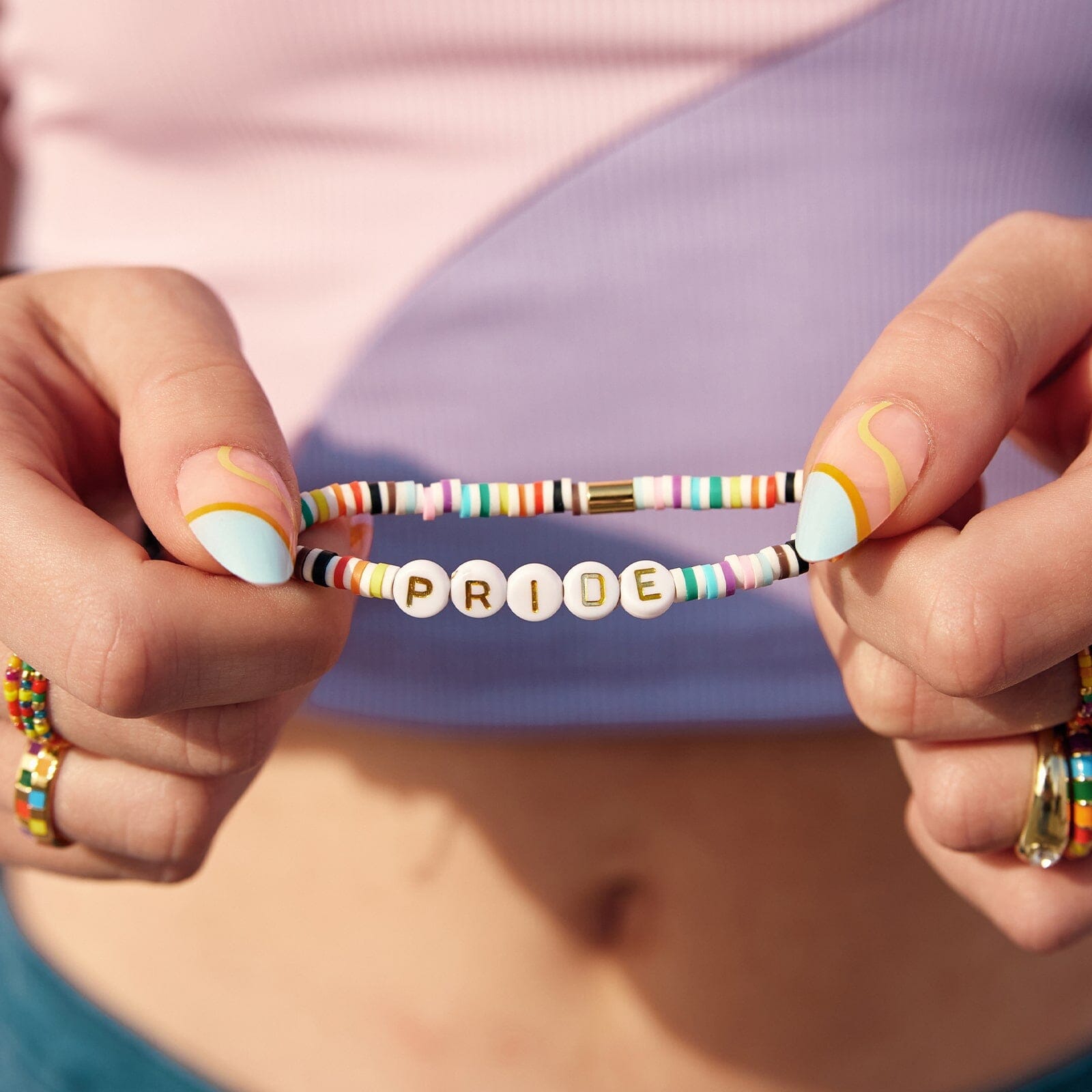 Pride Letter Bead Stretch Bracelet