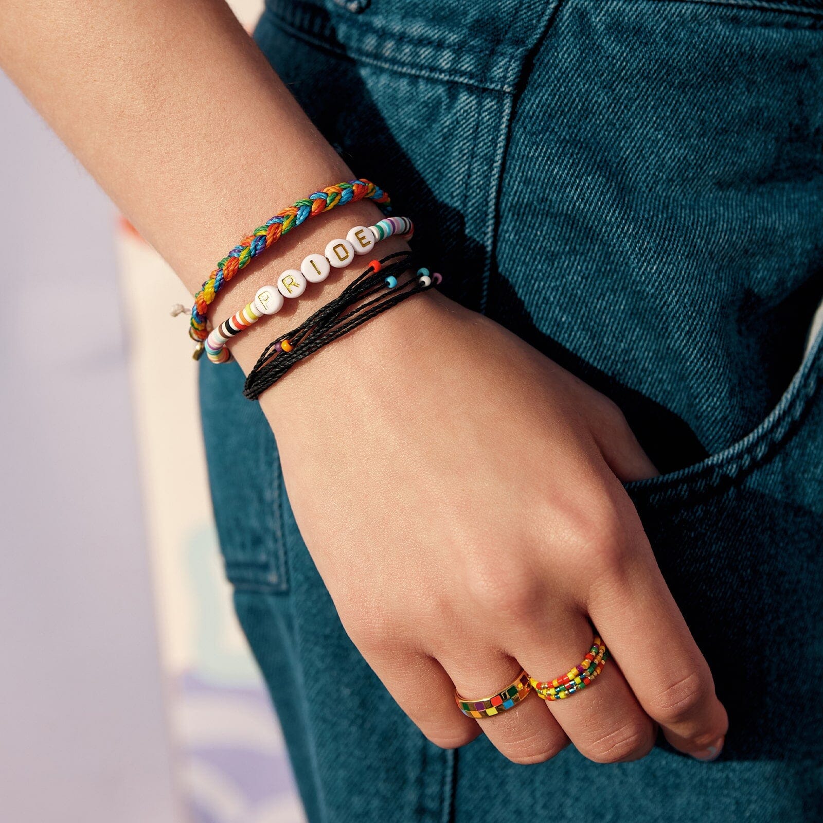 Pride Letter Bead Stretch Bracelet