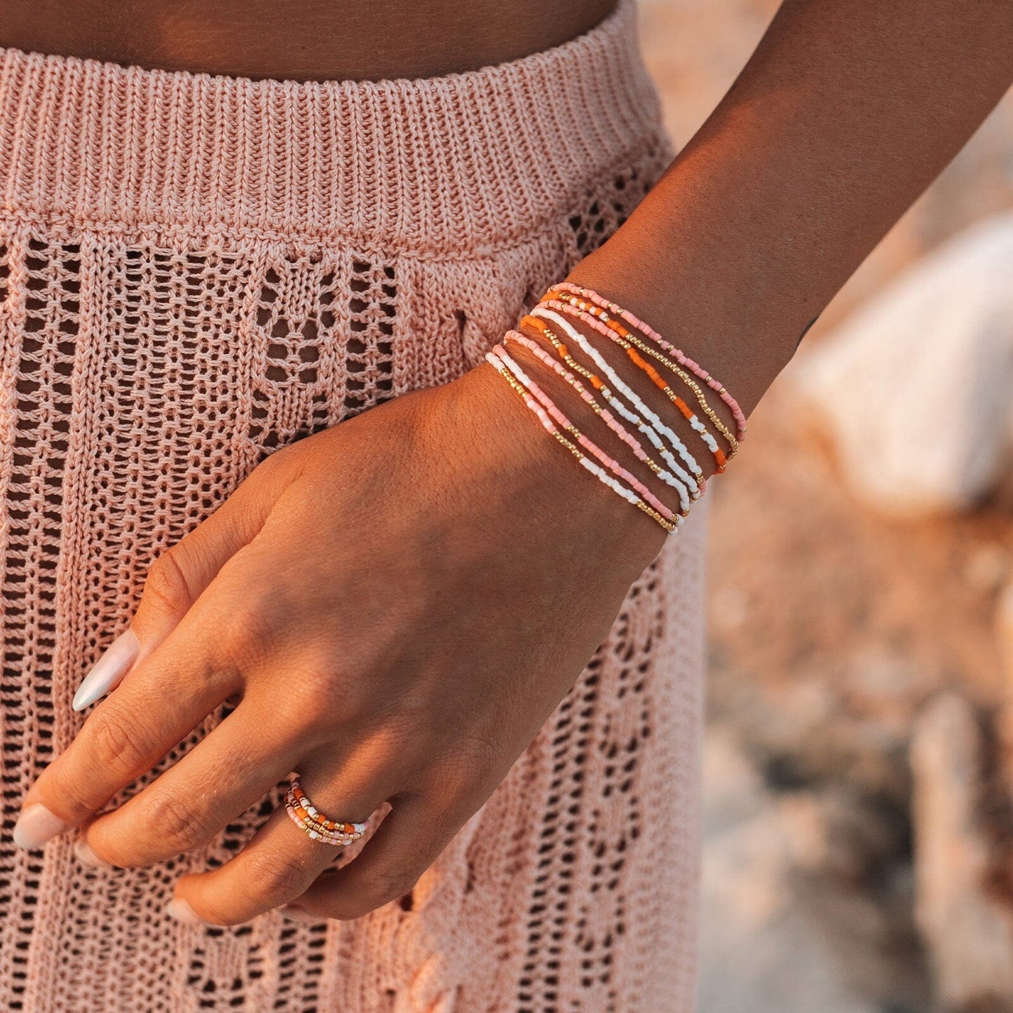 Warm Breeze Stretch Bracelet Set of 8