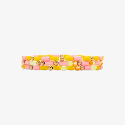 Sarita Mixed Seed Bead Stretch Bracelet Set of 3
