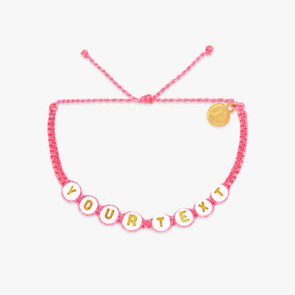 White Alphabet Bead Bracelet