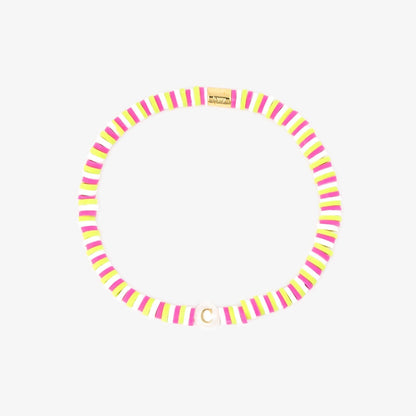 Raspberry Alphabet Stretch Bracelet