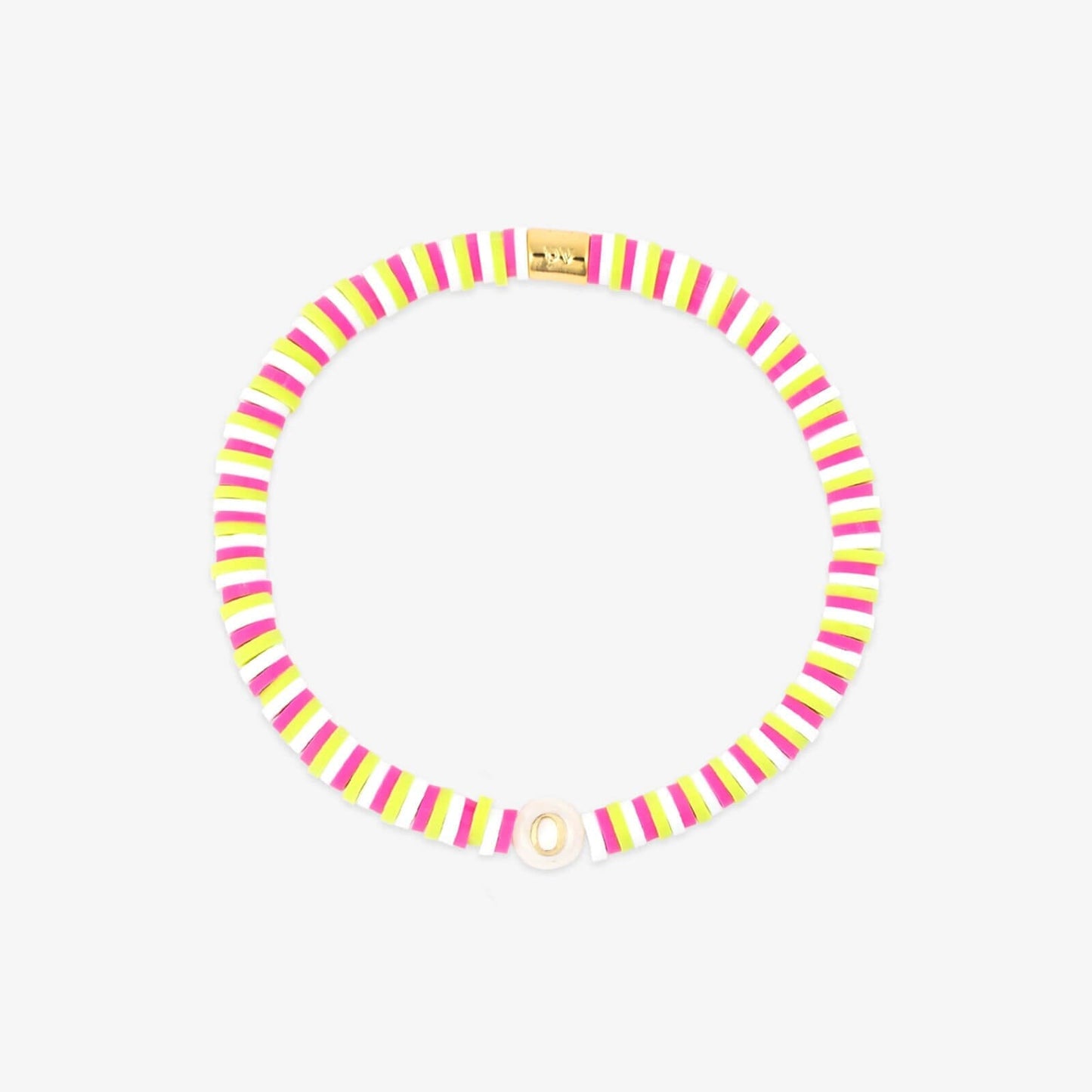 Raspberry Alphabet Stretch Bracelet