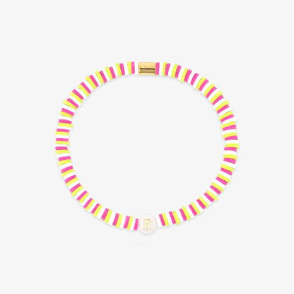 Raspberry Alphabet Stretch Bracelet