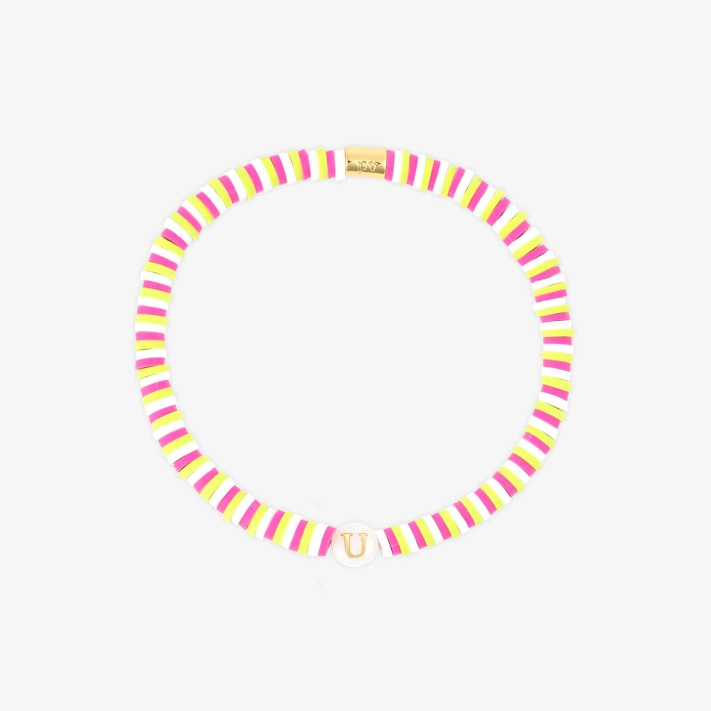 Raspberry Alphabet Stretch Bracelet