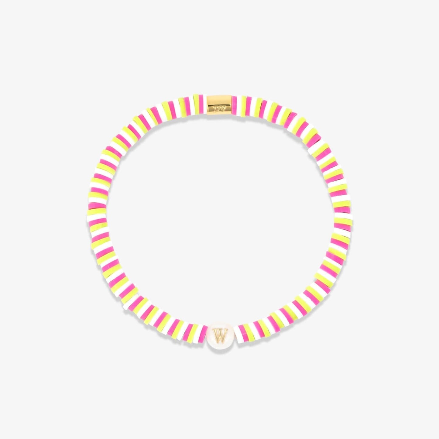 Raspberry Alphabet Stretch Bracelet