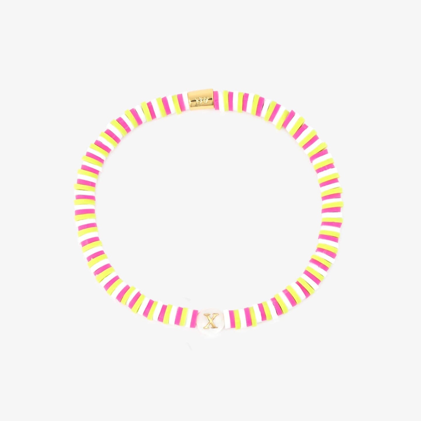 Raspberry Alphabet Stretch Bracelet