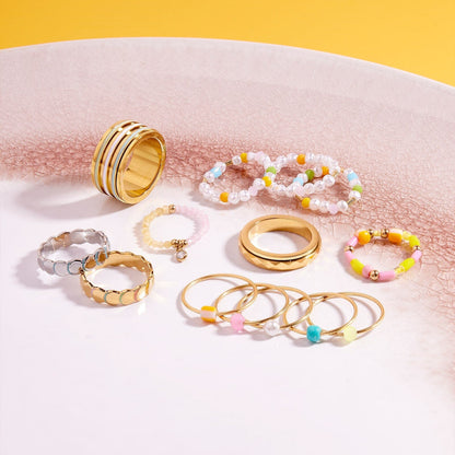Wide Enamel Stripe Fidget Ring