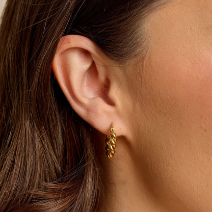 Twisted Dome Hoop Earrings