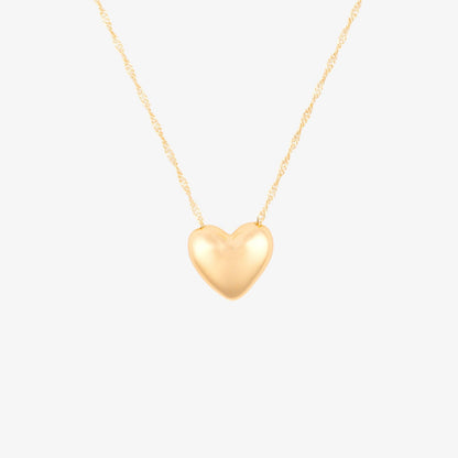 Puffy Heart Bead Pendant Necklace