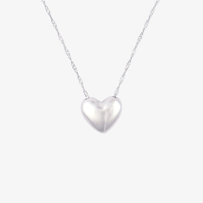 Puffy Heart Bead Pendant Necklace