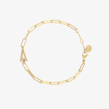 Initial Paperclip Chain Bracelet
