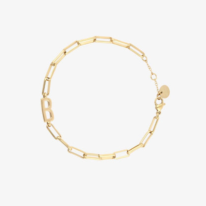 Initial Paperclip Chain Bracelet