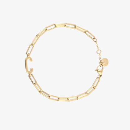 Initial Paperclip Chain Bracelet