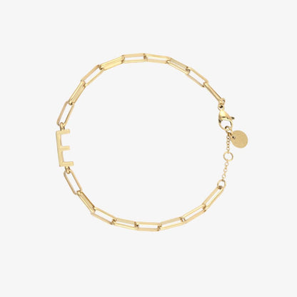 Initial Paperclip Chain Bracelet