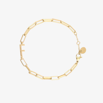 Initial Paperclip Chain Bracelet