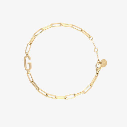 Initial Paperclip Chain Bracelet