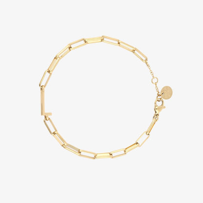 Initial Paperclip Chain Bracelet