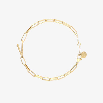 Initial Paperclip Chain Bracelet