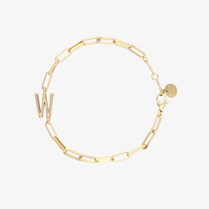 Initial Paperclip Chain Bracelet