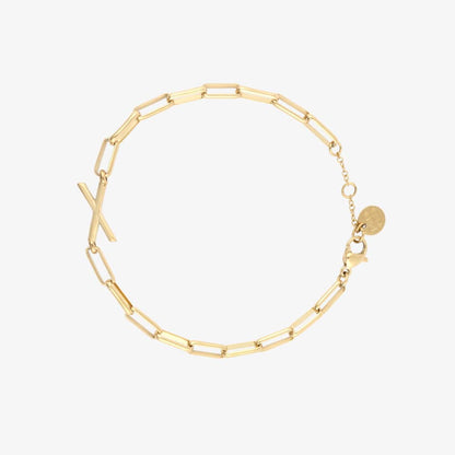 Initial Paperclip Chain Bracelet