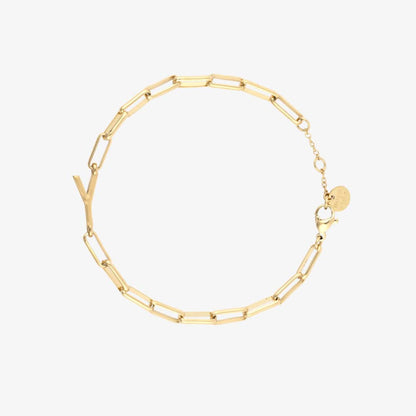 Initial Paperclip Chain Bracelet