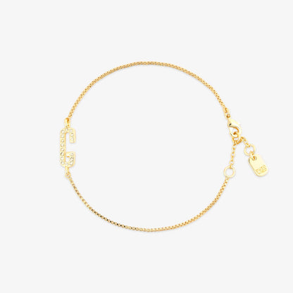 Pavé Initial Chain Bracelet
