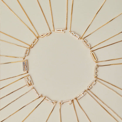 Pavé Initial Box Chain Choker