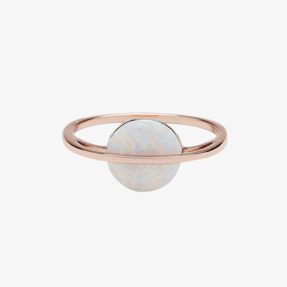 Rose Gold Opal Saturn Ring