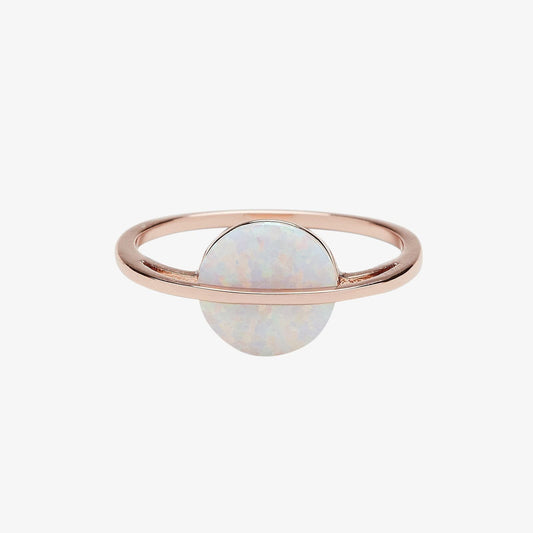 Rose Gold Opal Saturn Ring