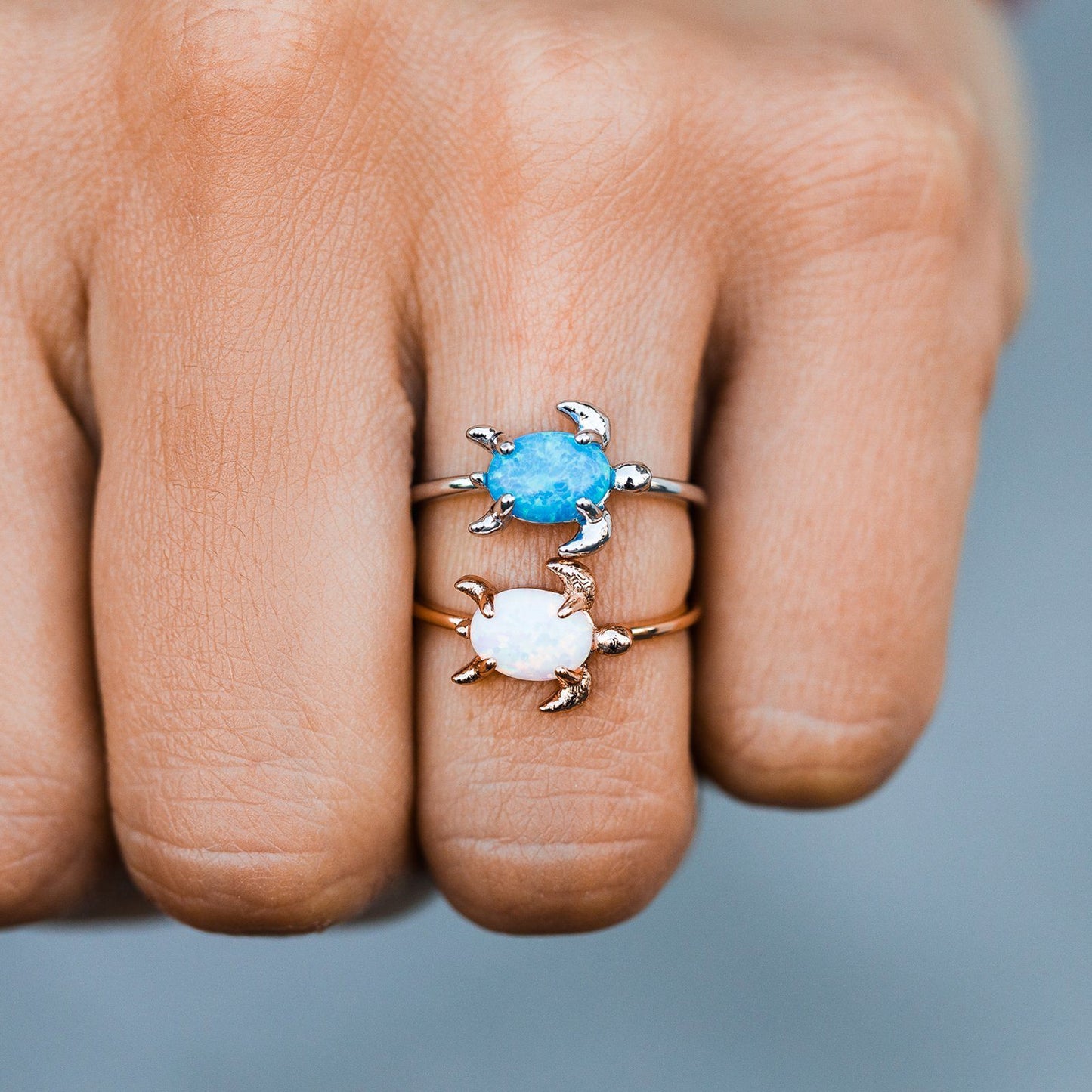Opal Sea Turtle Ring