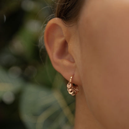 Mini Coin Huggie Earrings