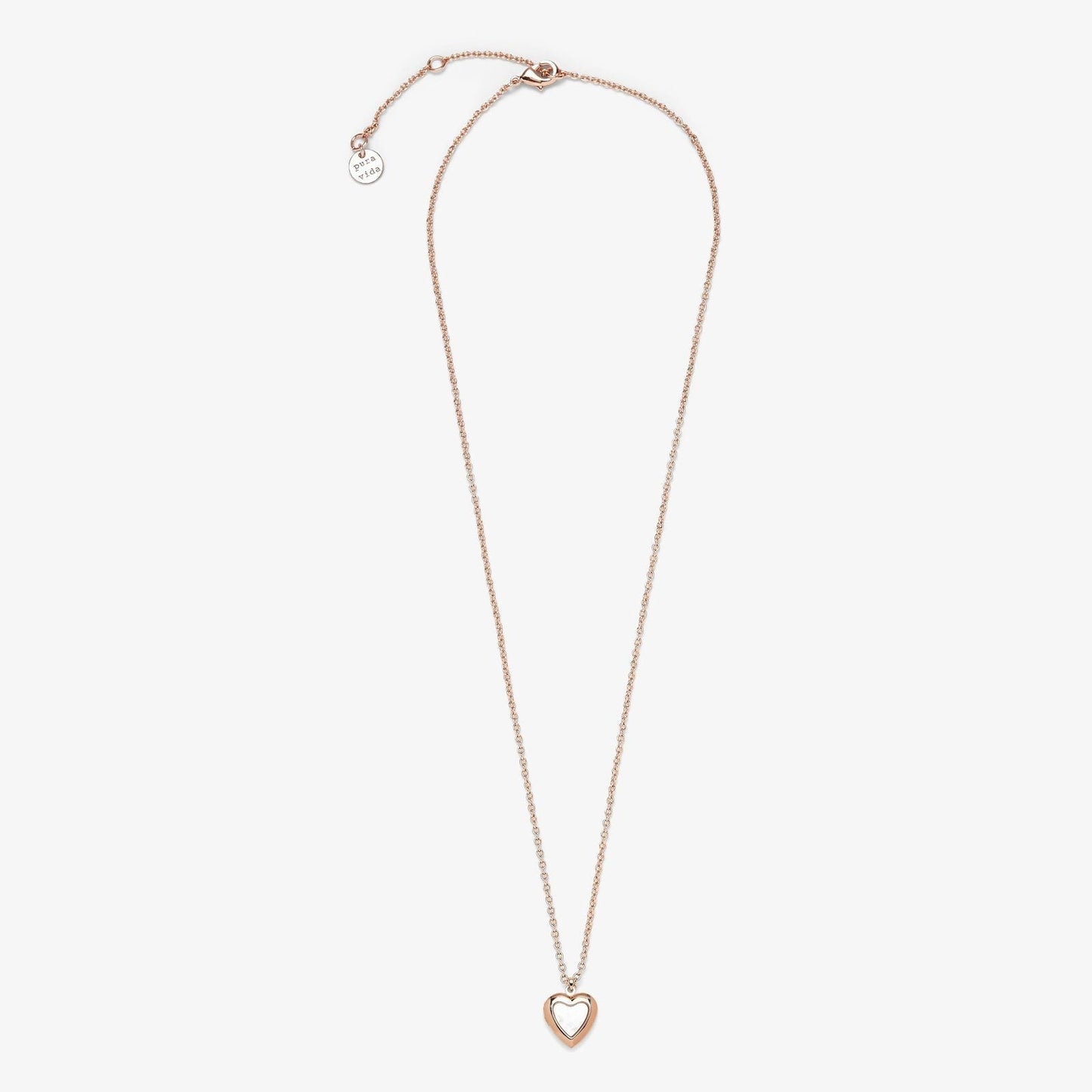 Stone Heart Locket Necklace